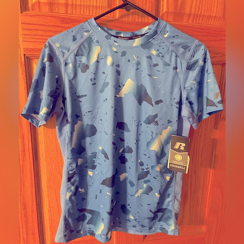 Blue short sleeve shirt YXL